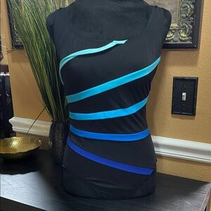 NWT Studio Works Black and Blue Women's Swimsuit